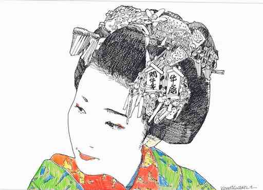 ドローイング 舞妓