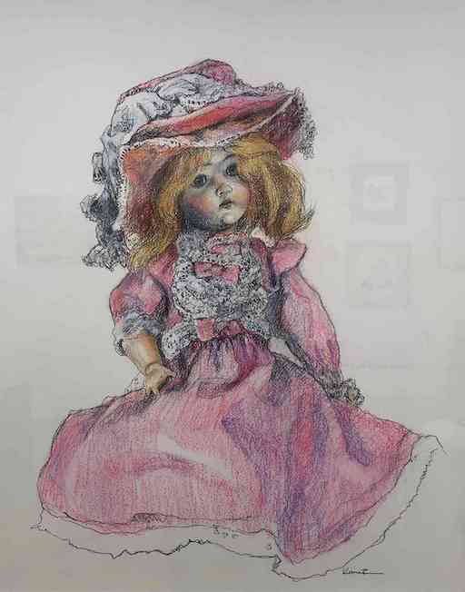 ドローイング 赤いボンネット