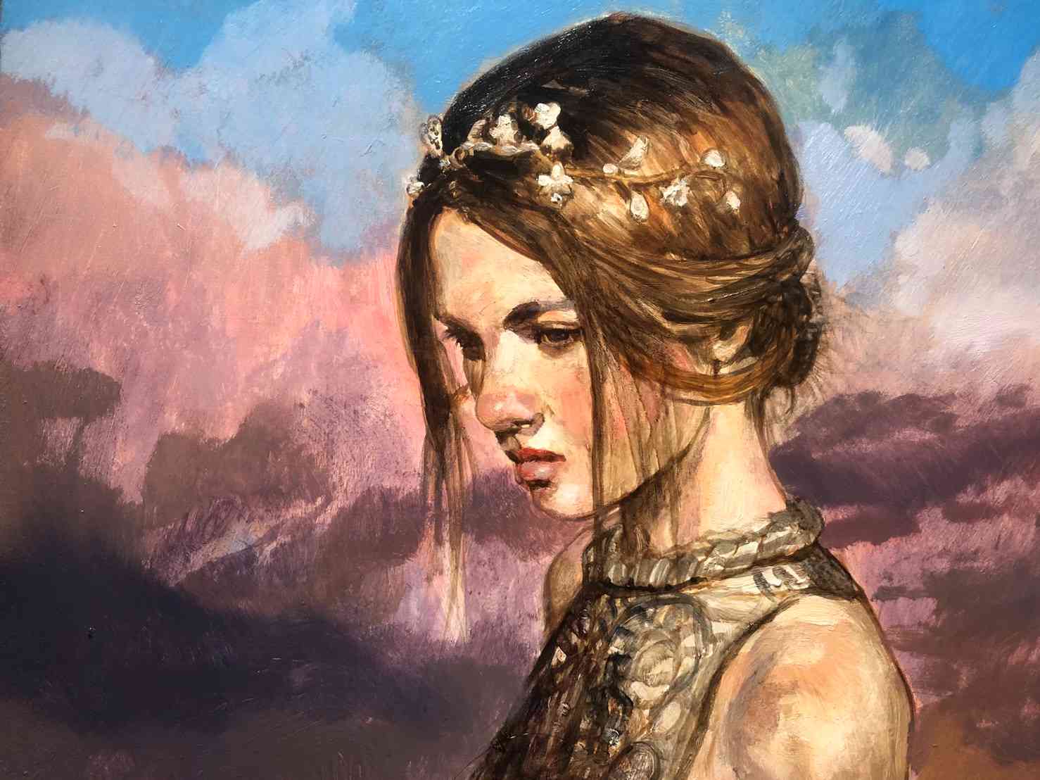 油彩画 セーヌ左岸にて