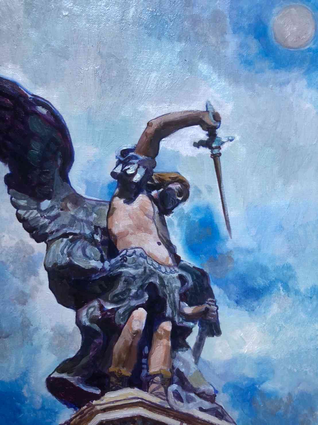 油彩画 ミカエル