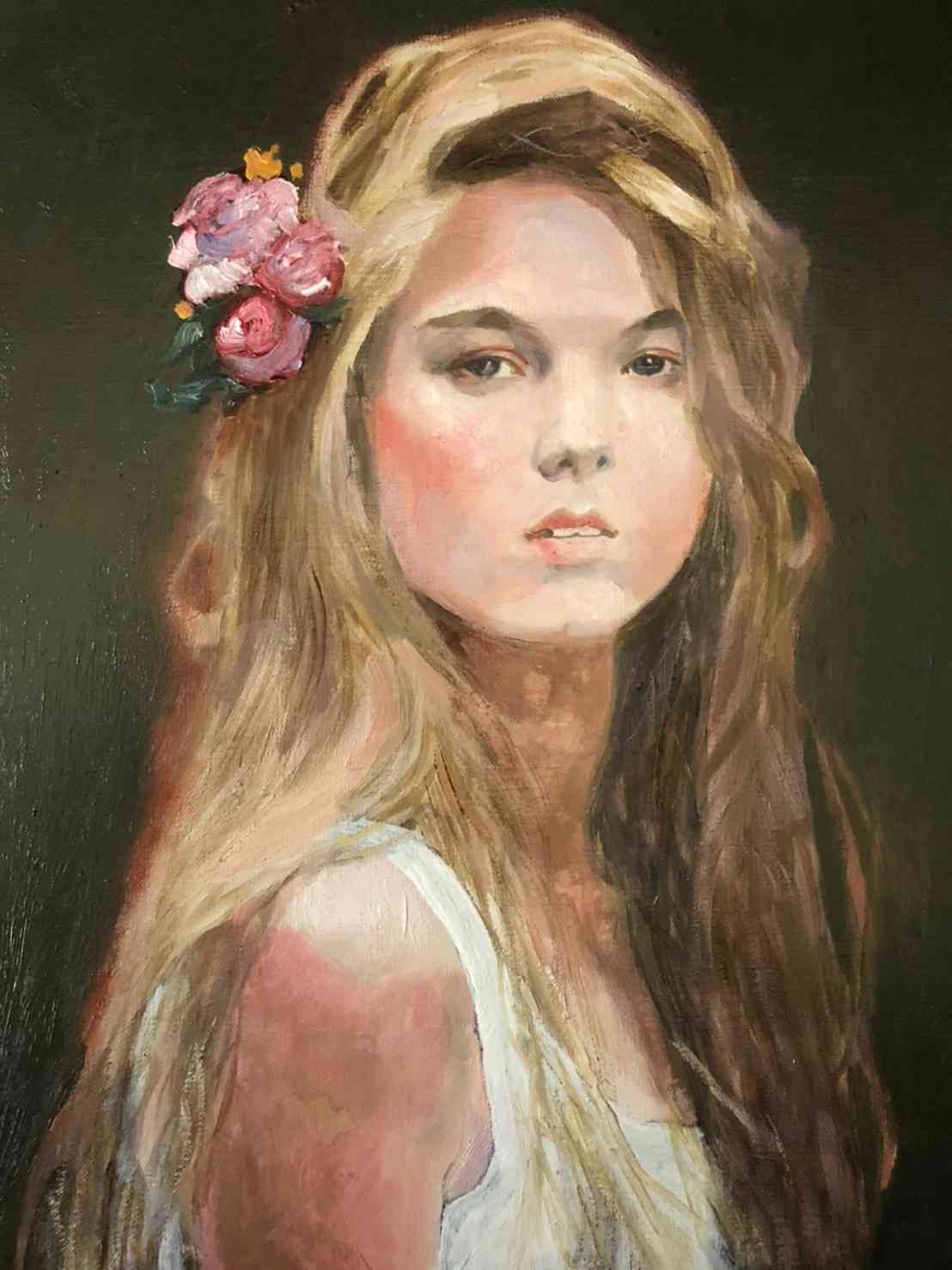 油彩画 on the beach