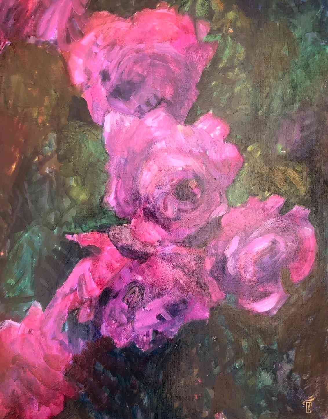 油彩画 rose dore b