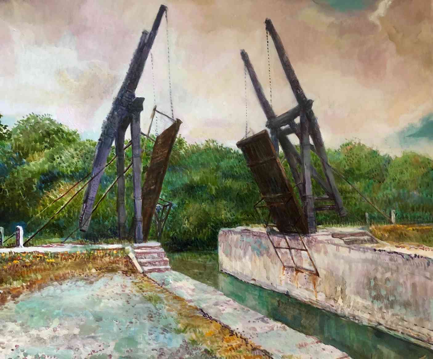 油彩画 ゴッホの橋