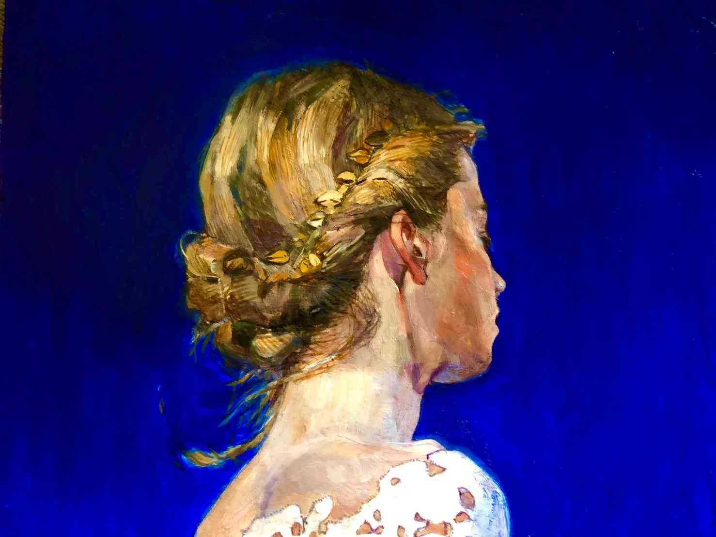 油彩画 星に願いを